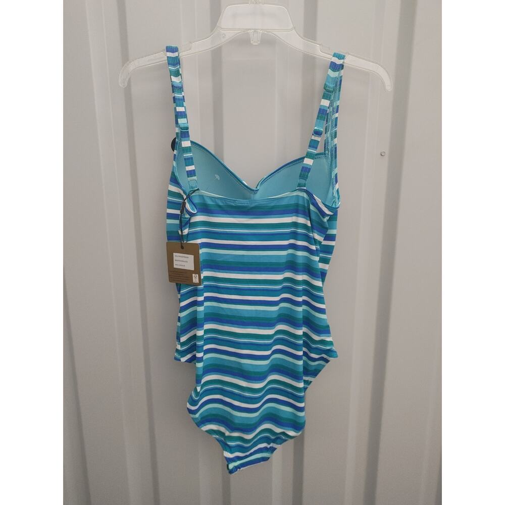 Niptuck Swimsuit One Piece Joanne Striped Small NWT Blue White - Picture 5 of 9